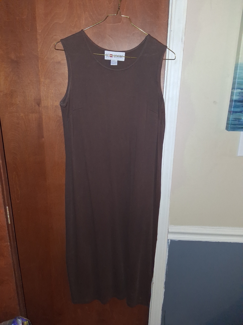 Sleeveless Brown Midi Shift Dress by JG Hook